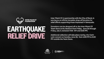 Inter Miami CF y la Ciudad de Doral unen esfuerzos para enviar ayuda humanitaria a Venezuela tras los terremotos de junio de 2026