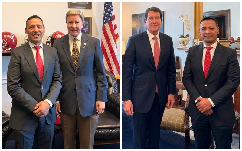 El ministro de Defensa Pedro Sánchez se encontró Pedro Sánchez con los congresistas Mike Rogers y Bill Hagerty, republicanos, con los que sostuvo un diálogo enfocado a revalidar las relaciones bilaterales - crédito @ColombiaEmbUSA/X