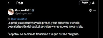 Gustavo Petro habló de Ecopetrol