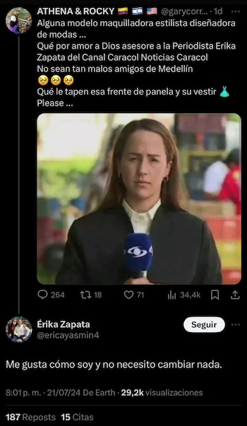 Erika Zapata respondió contundentemente a