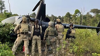 Este helicóptero interceptado en Brasil