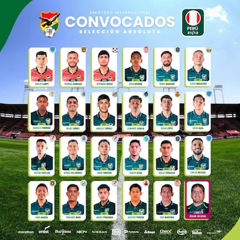 Lista oficial de Bolivia para