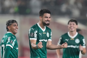El Flaco López es el goleador del Palmeiras (AP Foto/Martín Mejía)