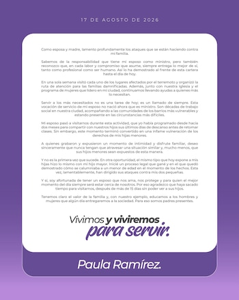 Según Paula Ramírez, el encuentro familiar estaba planeado desde hacía dos meses y tenía como objetivo que sus hijos disfrutaran de los últimos días de descanso antes de regresar a clases - crédito @PauRamirezL/X