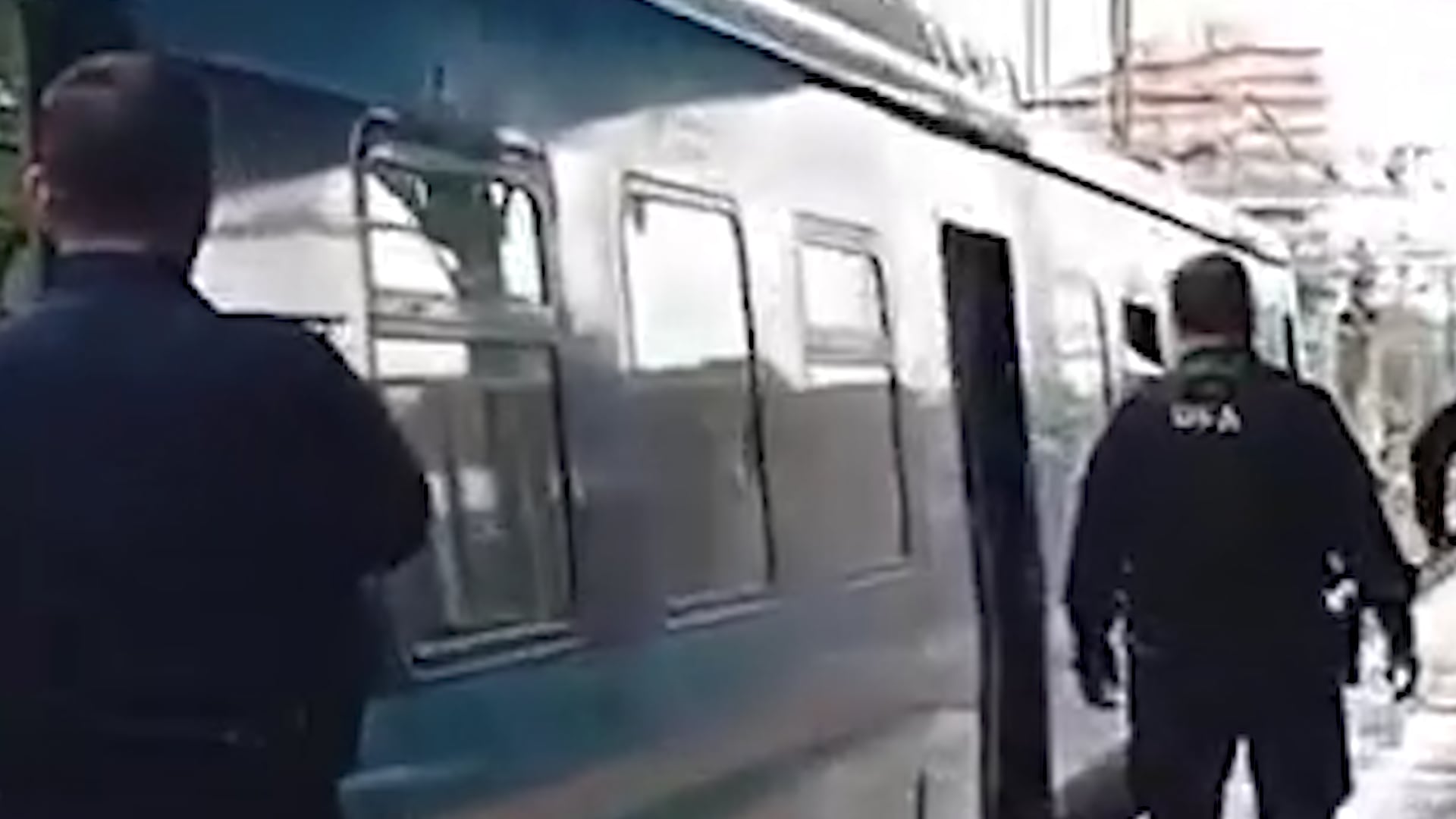 Momentos de tensión en los andenes de la estación Temperley (captura de video)