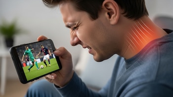 Ver el Mundial 2026 desde el celular puede generar intensa presión en el cuello y provocar lesiones en la columna