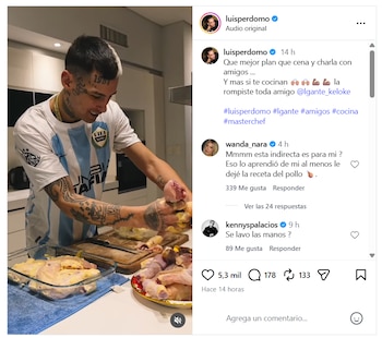 Wanda Nara comentó el video de L-Gante con una frase que instaló la duda sobre una posible indirecta entre ambos
