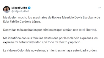Miguel Uribe Londoño se refirió al crimen de los dos hombres de la campaña de Abelardo de la Espriella en el Meta - crédito @migueluribel/X