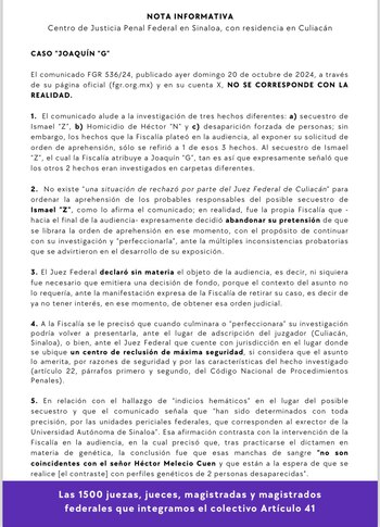 Juzgadores federales desmienten a la