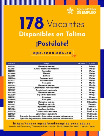 Imagen: Sena Tolima, Facebook.