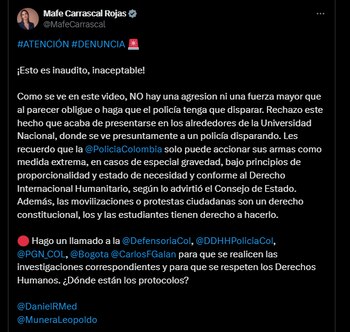 La representante rechazó los hechos