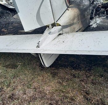 La avioneta se prendió fuego,