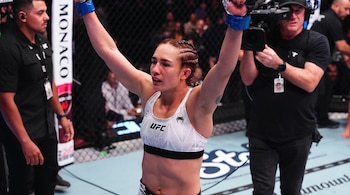 El desenlace en Las Vegas representa la octava definición antes del límite para Jáuregui, quien impuso golpes consecutivos hasta que el árbitro frenó el combate. (Especial)