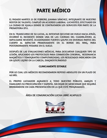 Comunicado sobre salud de Basurólogo