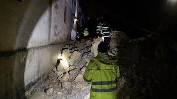 El edificio desalojado en Vejer