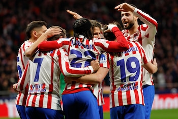 Los jugadores del Atlético de