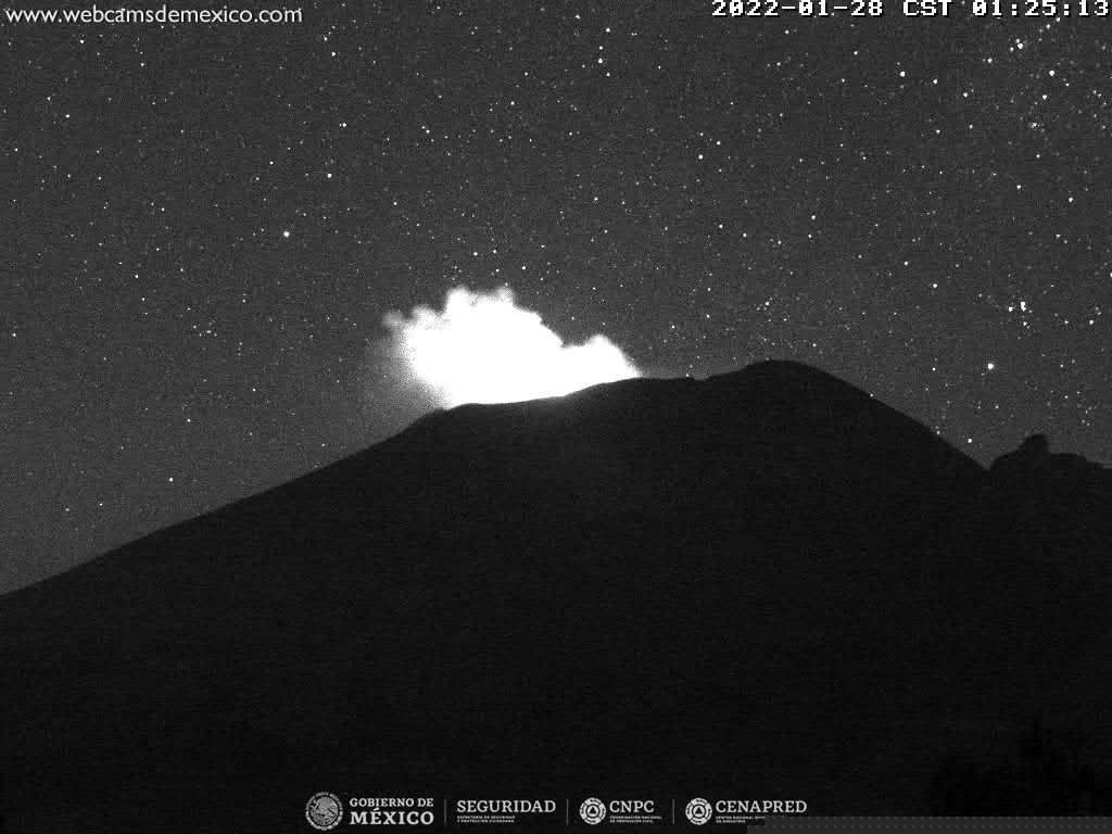 Estado del volcán Popocatépetl -