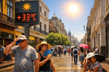 Con un sol intenso y