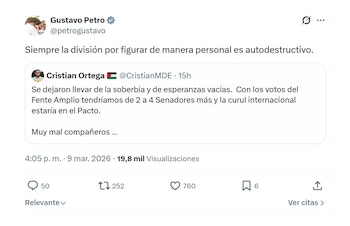 Com esta mensagem no X,