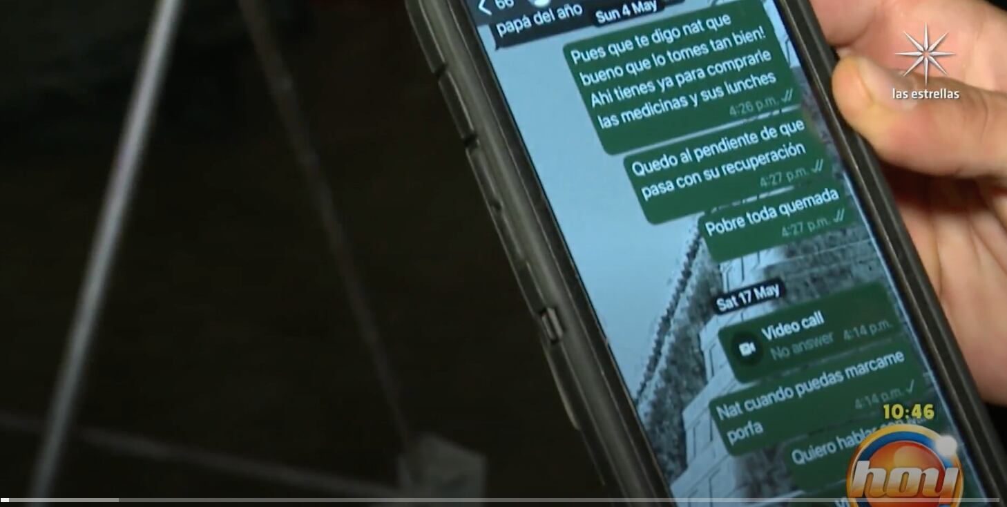 Sergio Mayer Mori muestra mensajes sin respuesta que le envía a Natália Subtil. (Programa Hoy / Televisa / Captura de pantalla)