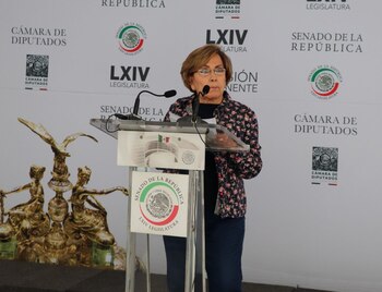 La senadora Guadalupe Covarrubias Cervantes