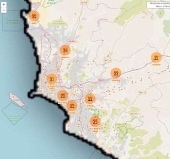 Temperatura en Lima hoy, lunes