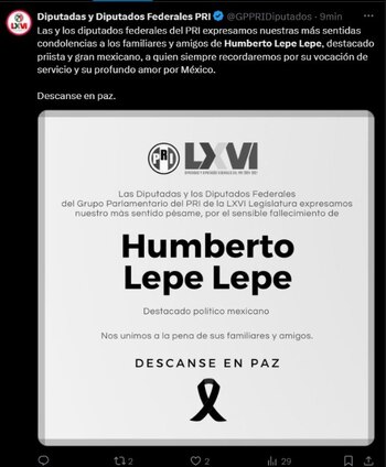 Diputados del PRI lamentaron el