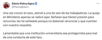 Edwin Palma señaló que las