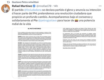 Gustavo Petro compartió el anuncio