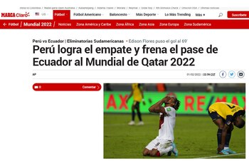 El diario 'Marca' de España y su titular sobre el Perú vs. Ecuador.