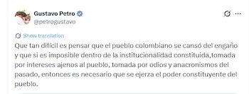 En su publicación, el presidente