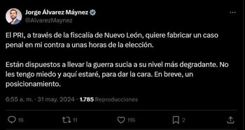 Máynez acusó al PRI de