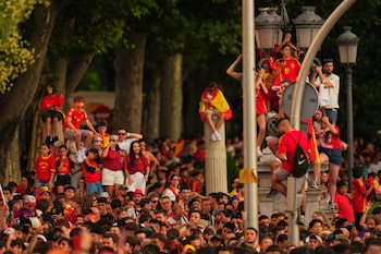 Celebraciones tras la victoria de la selección española en el Mundial 2026