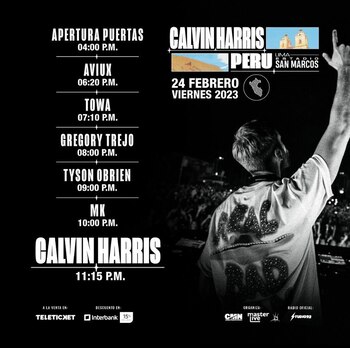 Horarios del concierto. (Instagram)