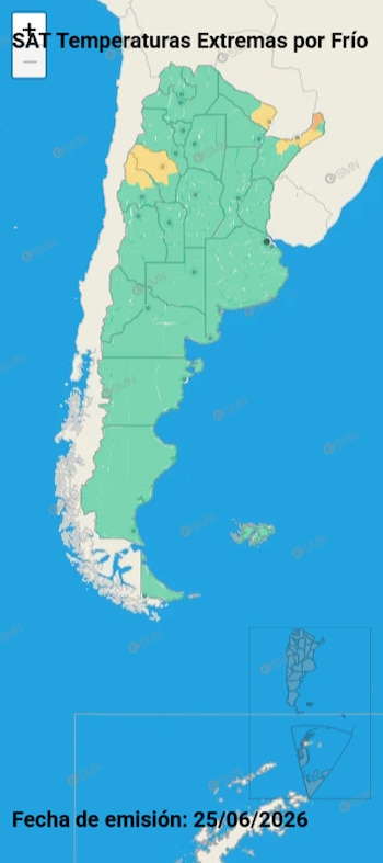 El SMN emitió alertas amarillas y naranjas por temperaturas extremas en provincias como San Juan, La Rioja, Corrientes, Formosa y Misiones