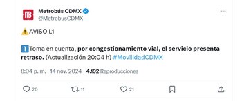 Servicio del Metrobús CDMX (X/