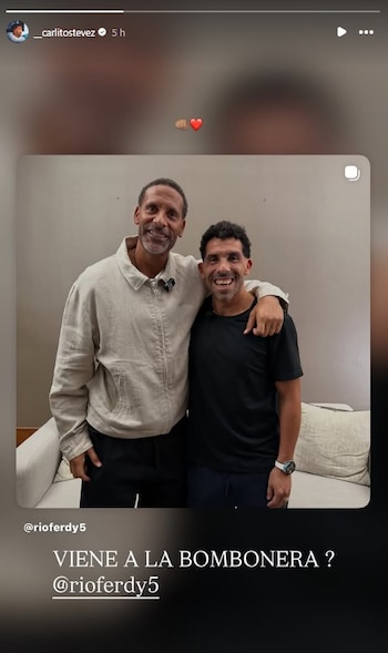 El mensaje de Tevez que le dio fuerza a la participación de Ferdinand en su despedida (@rioferdy5)