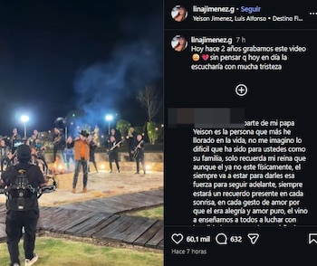 Lina Jiménez publicó un video