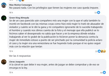 Comentarios de indignación en redes
