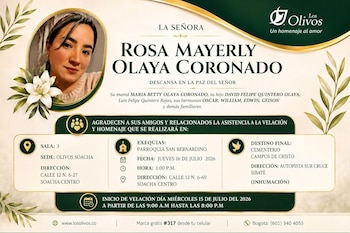 Obituario Rosa Mayerly Olaya - crédito Captura de Pantalla Facebook/Natagaima Tolima