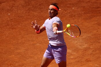 Nadal en acción en Roma