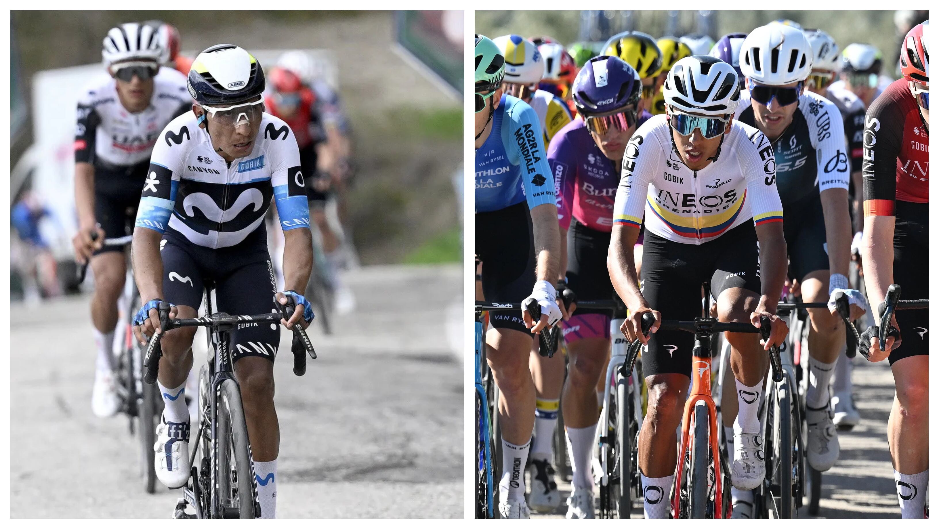 Nairo Quintana y Egan Bernal son dos de los colombianos que esperan ser protagonistas del Giro de Italia - crédito Movistar Team / Ineos Grenadiers