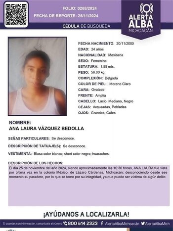 Búsqueda madre desaparecida en Michoacán (Redes)