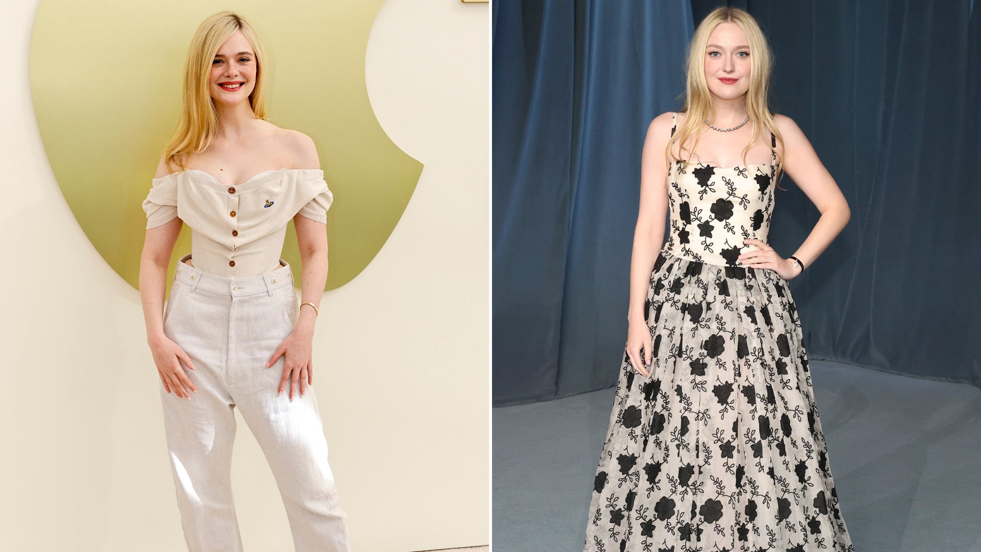 Dakota y Elle Fanning, referentes de estilo, destacan en las principales alfombras rojas internacionales con diseños que combinan elegancia, modernidad y una identidad propia