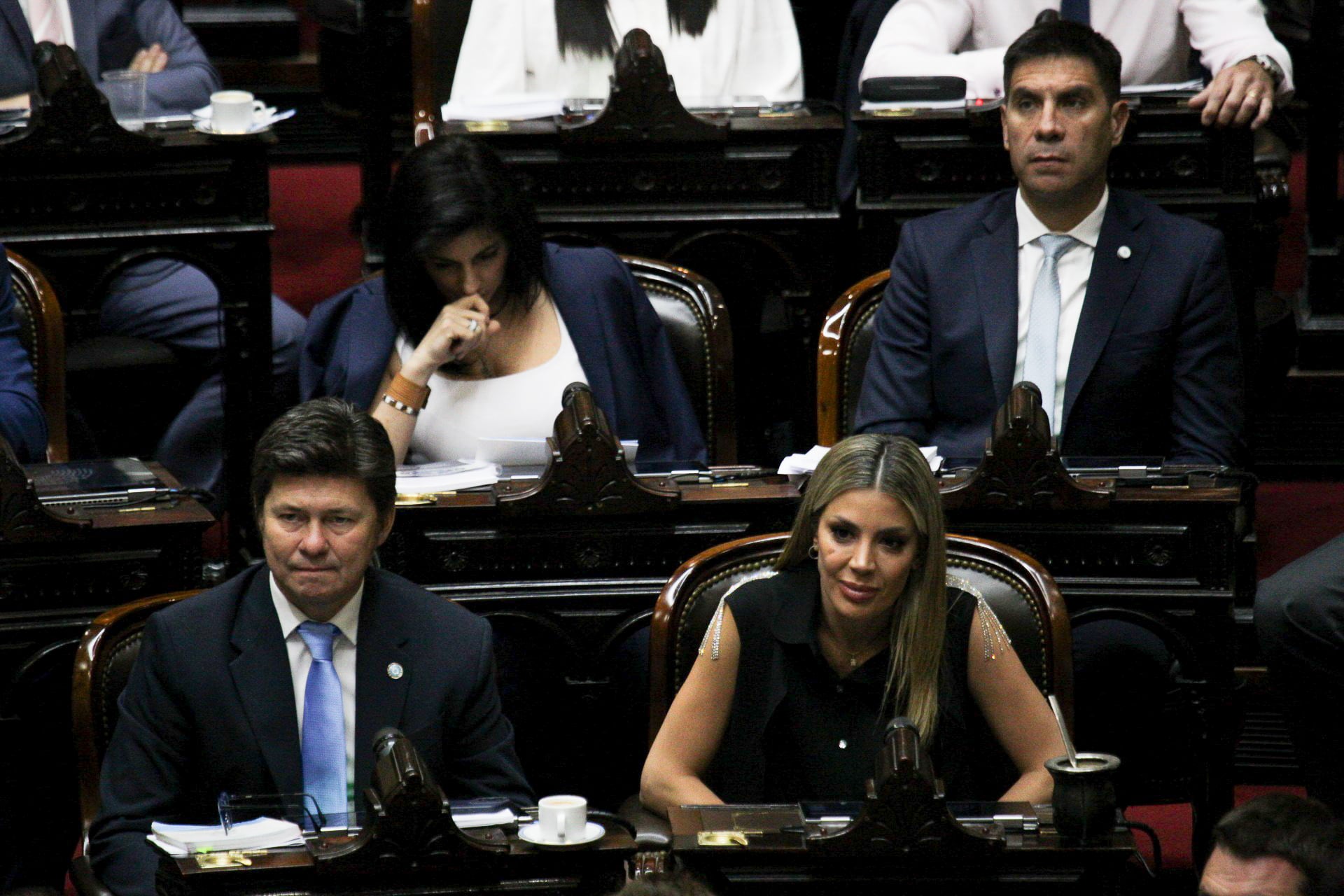 El diputado Lisandro Almirón de La Libertad Avanza leyó artículos del dictamen opositor creyendo que defendía el Presupuesto 2026 oficialista (RS Fotos)