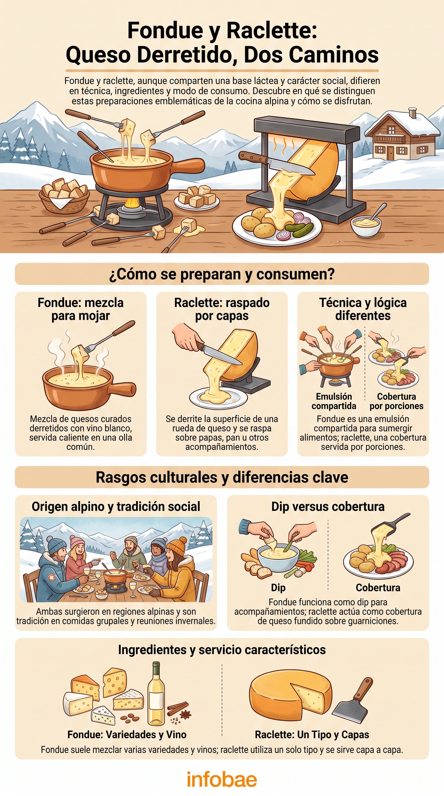 Ambas preparaciones mantienen el carácter social de la cocina alpina. (Imagen Ilustrativa Infobae)