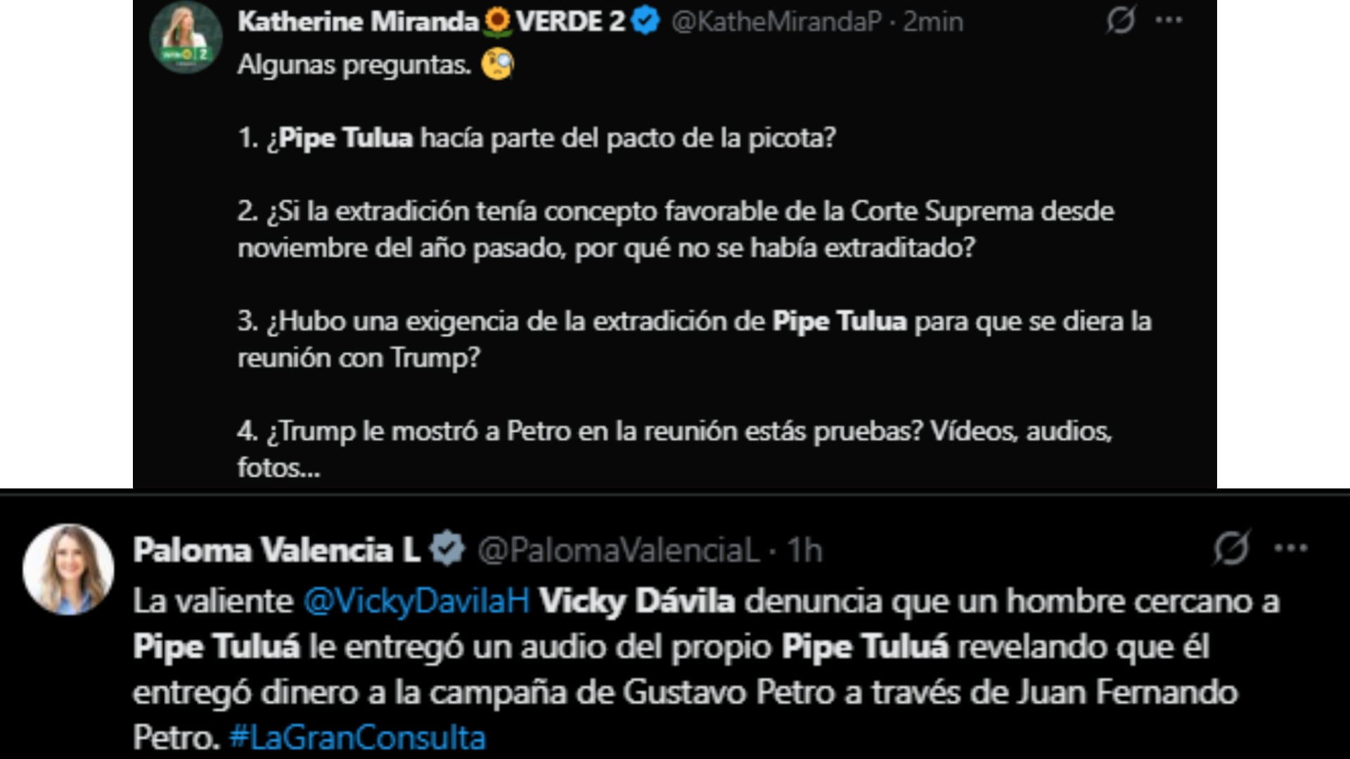 Senadoras como Paloma Valencia y Katherine Miranda exigieron claridad sobre los vínculos de