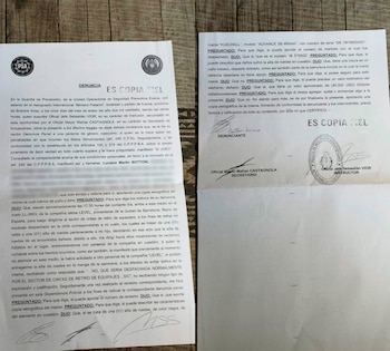 La denuncia que presentó el