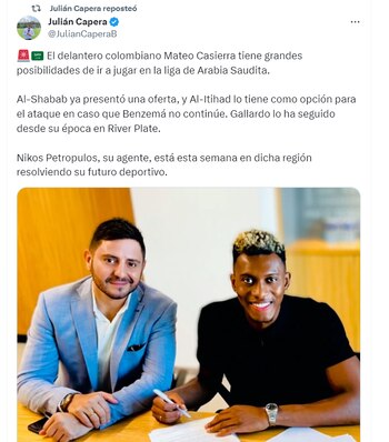 El delantero, de 26 años,