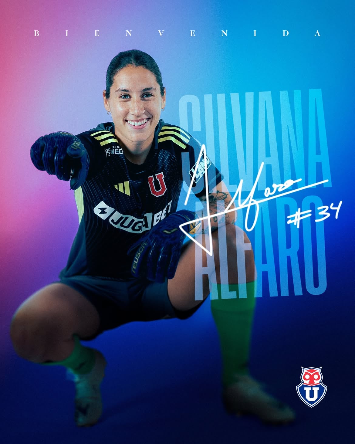 Silvana Alfaro fue presentada como nueva portera de la Universidad de Chile luego de su salida de Sporting Cristal. Crédito: Instagram U. de Chile.